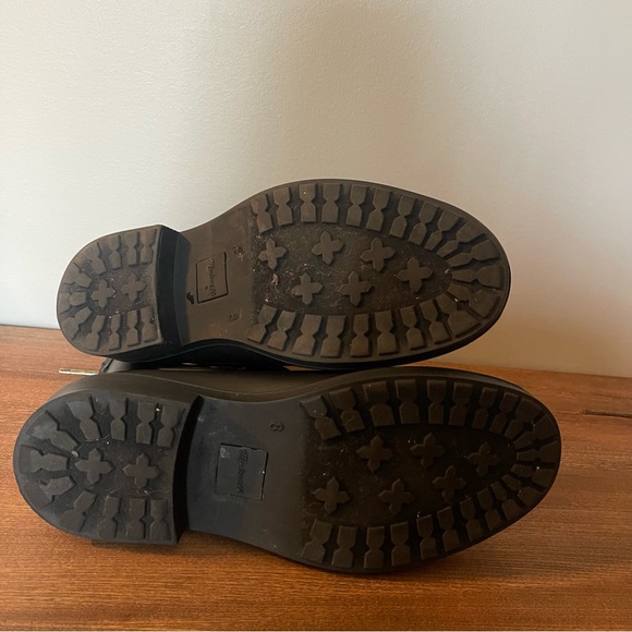 Madewell Chelsea Rubber Rain Boots Sz 8 Black Lug Sole Waterproof Booties - Picture 5 of 6